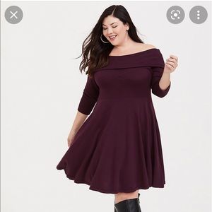 Torrid, off the shoulder fit n flare dress. Worn once, in very good condition.